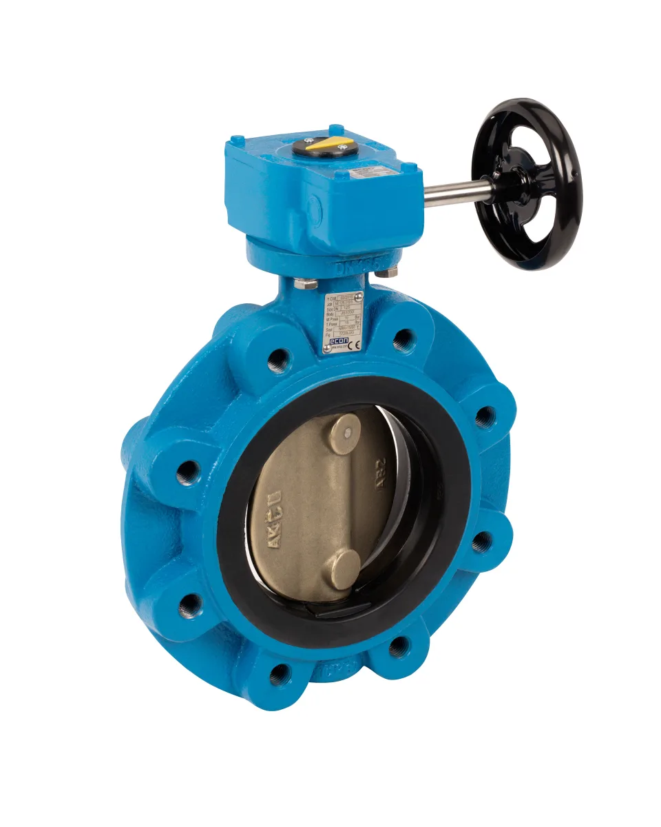 BUTTERFLY VALVE TAPPED LUGS ALUMINIUM BRONZE WITH GEARBOX DN250 NBR PN16