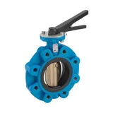 BUTTERFLY VALVE TAPPED LUGS ENTRE FLANGE ALUMINIUM BRONZE LEVER TYPE APPROVAL LLOYD'S DN200 PN10
