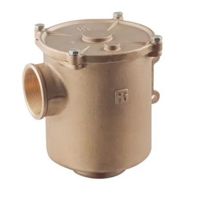Filtre à eau en bronze nickelé série "ionio" couvercle en acier