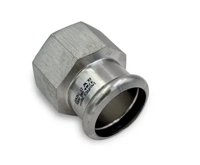Press-fit straight connector F/F stainless steel