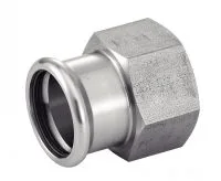 PRESS-FIT STRAIGHT CONNECTOR F/F STAINLESS STEEL Ø18 - 3/4" PN16