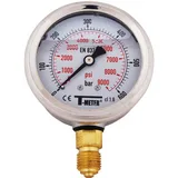 Manomètre boîtier inox à bain raccord radial Ø63