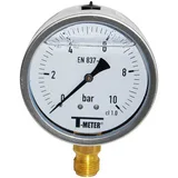 Manomètre boîtier inox à bain raccord radial Ø100