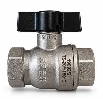 Vanne à sphère Alba F/F inox poignée papillon DN15 - 1/2" PN100