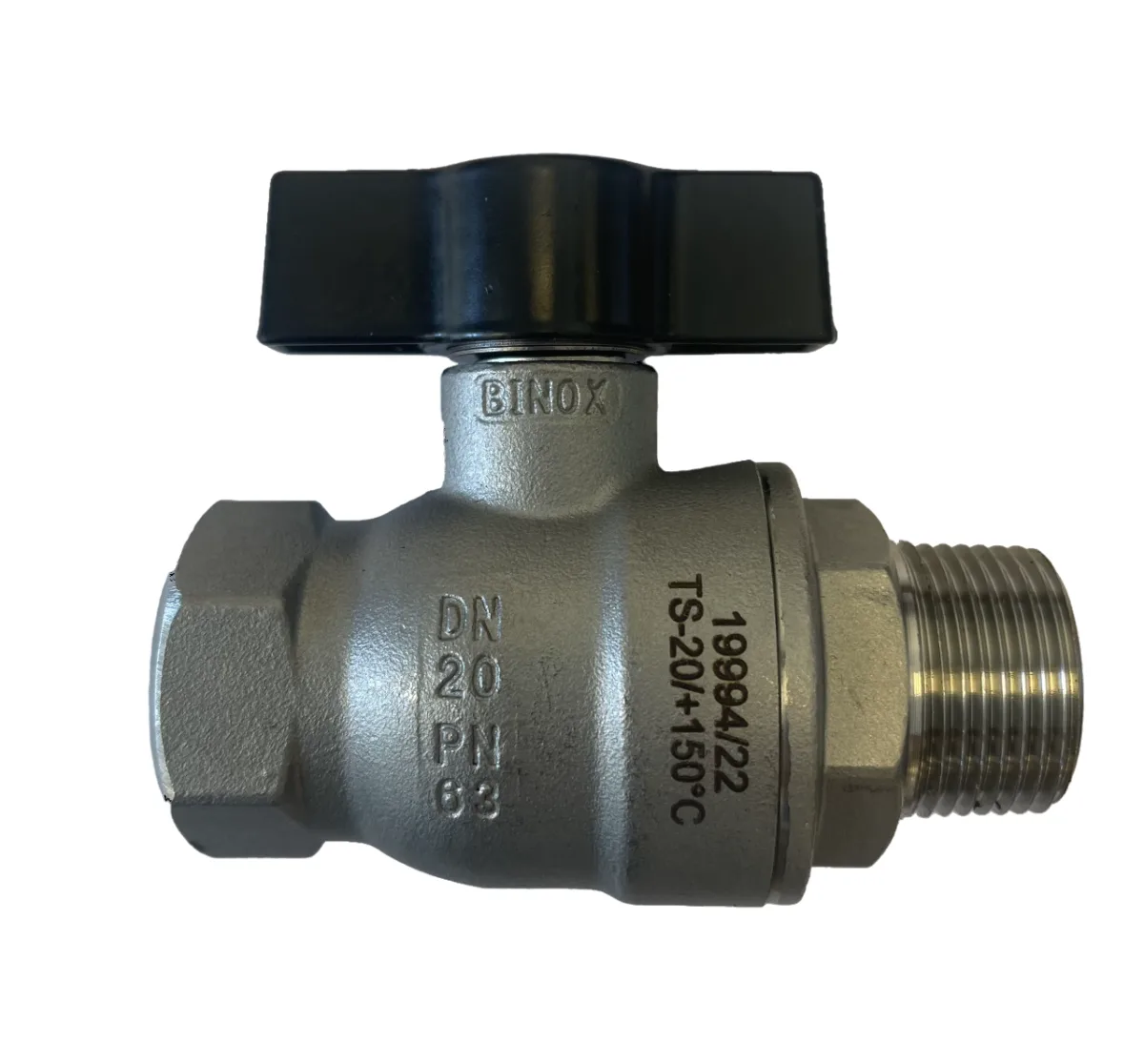 BALL VALVE ALBA M/F STAINLESS STEEL HANDLE BUTTERFLY DN15 - 1/2" PN100