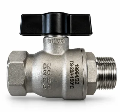 Vanne à sphère Alba M/F inox poignée papillon DN15 - 1/2" PN100