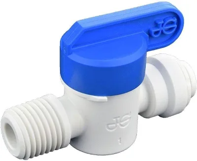 VALVE D'SHUT-OFF STRAIGHT M 3/8" NPTF X 3/8" POLYPROPYLENE
