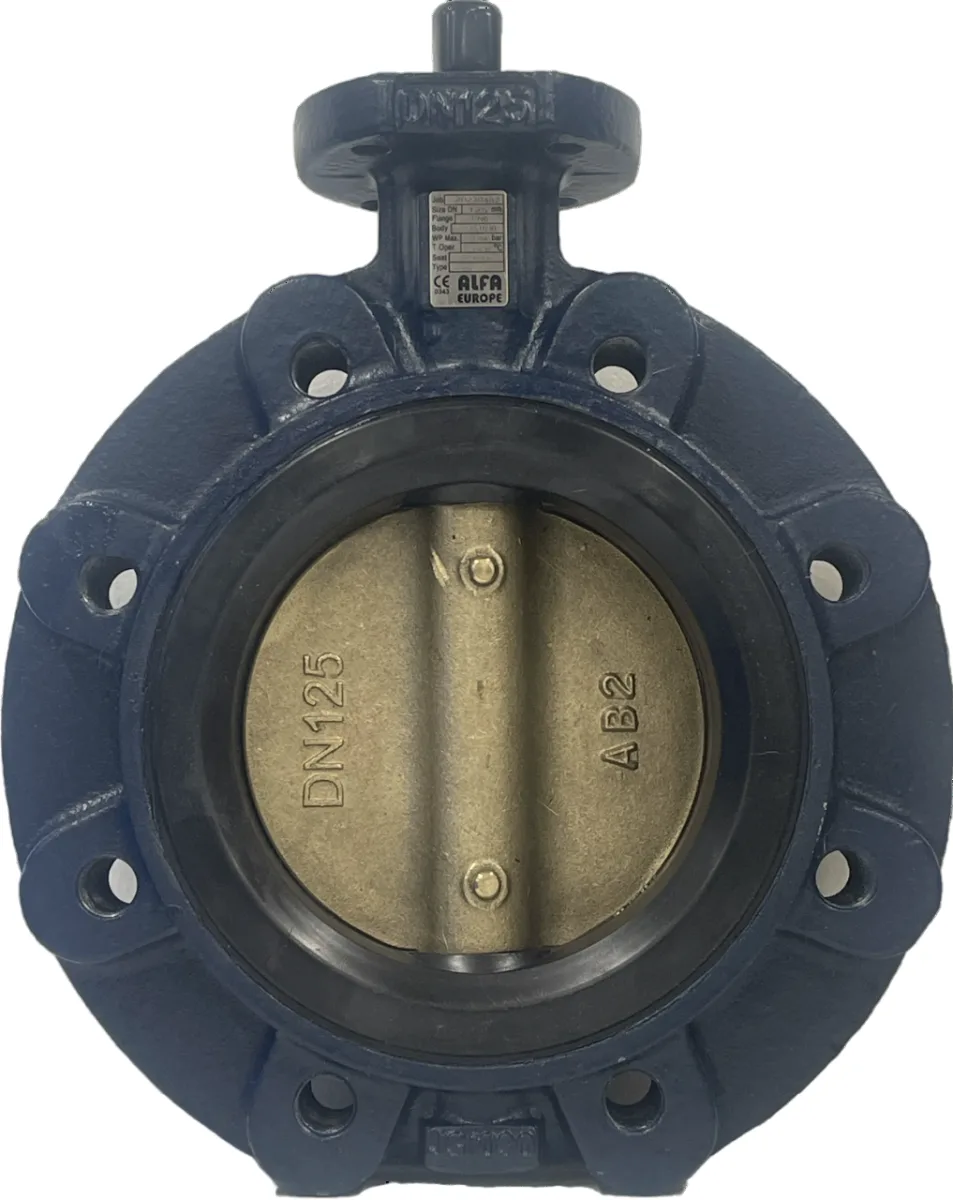 BUTTERFLY VALVE TAPPED ALUMINIUM BRONZE NBR BARE SHAFT DN150/PN6 3.2 LR