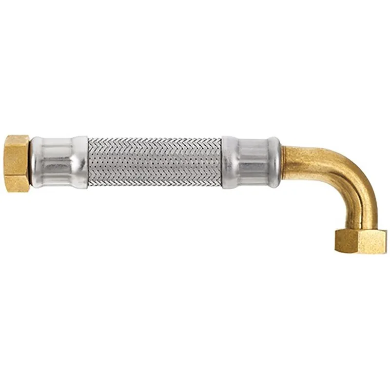 SANITARY FLEXIBLE HOSE BRAIDED ELBOW STAINLESS STEEL F/F DN10 - 1/2" - L500 MM 16B