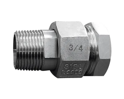 RACCORDS UNIONS À JOINTS CONIQUES USINÉS MOULES MÂLES / FEMELLES 3/4" GAZ/BSP INOX 316L
