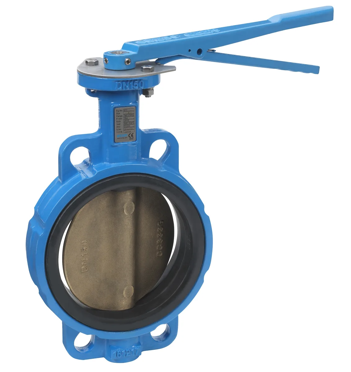 BUTTERFLY VALVE LUGS ALUMINIUM BRONZE NBR LEVER DN200 PN16