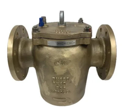 MUD BOX DN100 PN10 STRAIGHT PATTERN, RG5 BRONZE BODY, SS316 FILTER HOLE 8MM FLANGED