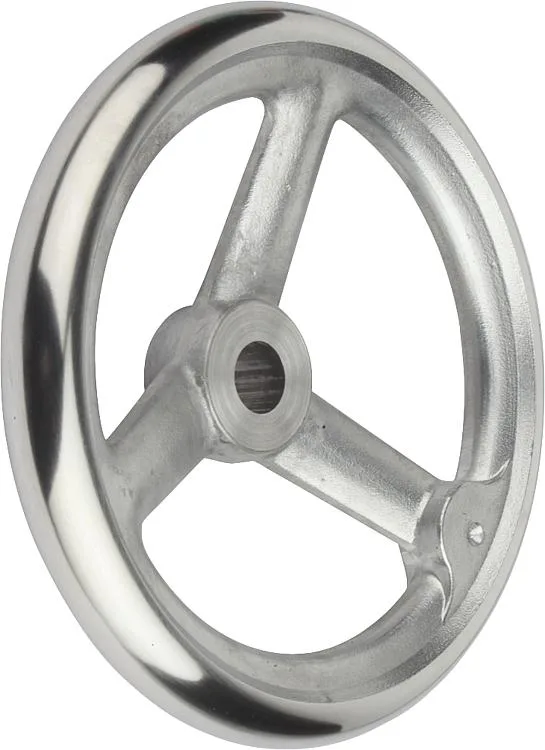 HANDWHEEL DIN950, D1=125 BORE WITHOUT GROOVE D2=12H7, ALUMINIUM, WITHOUT HANDLE