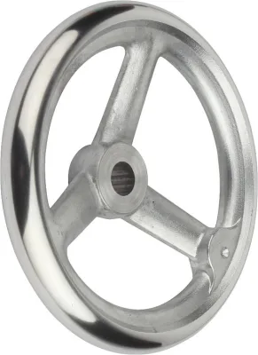 VOLANT DIN950, D1=125 ALÉSAGE SANS RAINURE D2=12H7, ALUMINIUM, SANS POIGNÉE