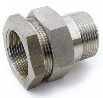 RACCORDS UNIONS À JOINTS PLATS USINÉS MÂLES / FEMELLES 1"1/4 GAZ/BSP INOX 316L