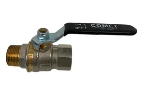 VANNE À SPHÈRE COMET LAITON M/F POIGNÉE ACIER DN25 - 1" PN40