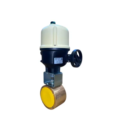 BALL VALVE TYPE WAFER WITH ELECTRIC ACTUATOR HANDWHEEL