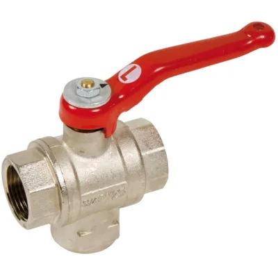BALL VALVE BRASS 3 VOIES EN L DN32 - 1"1/4 PN25