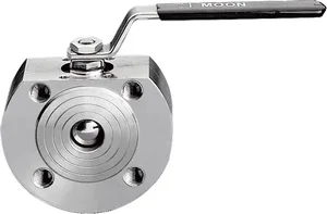 WAFER BALL VALVE MOON STAINLESS STEEL AISI 316 DANS LA BARRE DN100 - 4" PN25-40